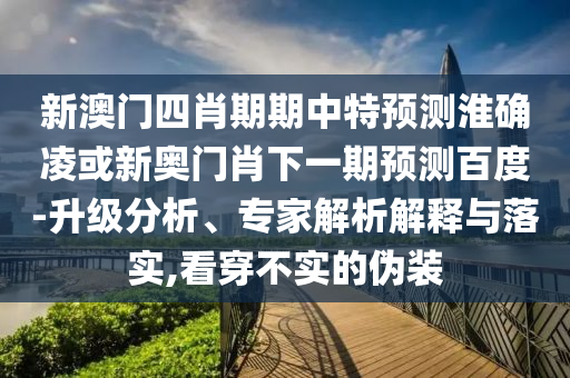 新澳门四肖期期中特预测淮确凌或新奥门肖下一期预测百度-升级分析、专家解析解释与落实,看穿不实的伪装
